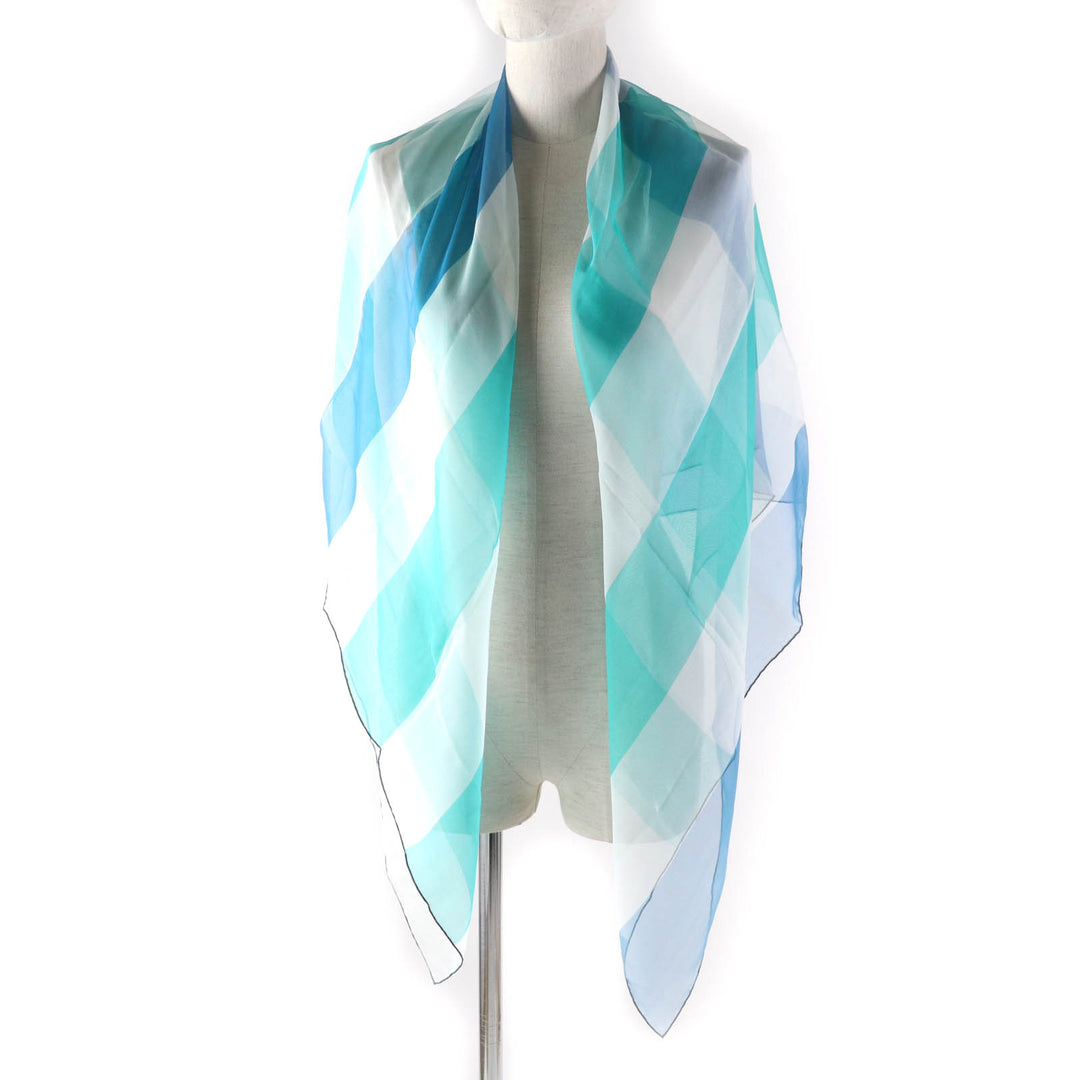 Excellent HERMES Stall Silk Muslin with Logo Large Chiffon multicolor silk Women