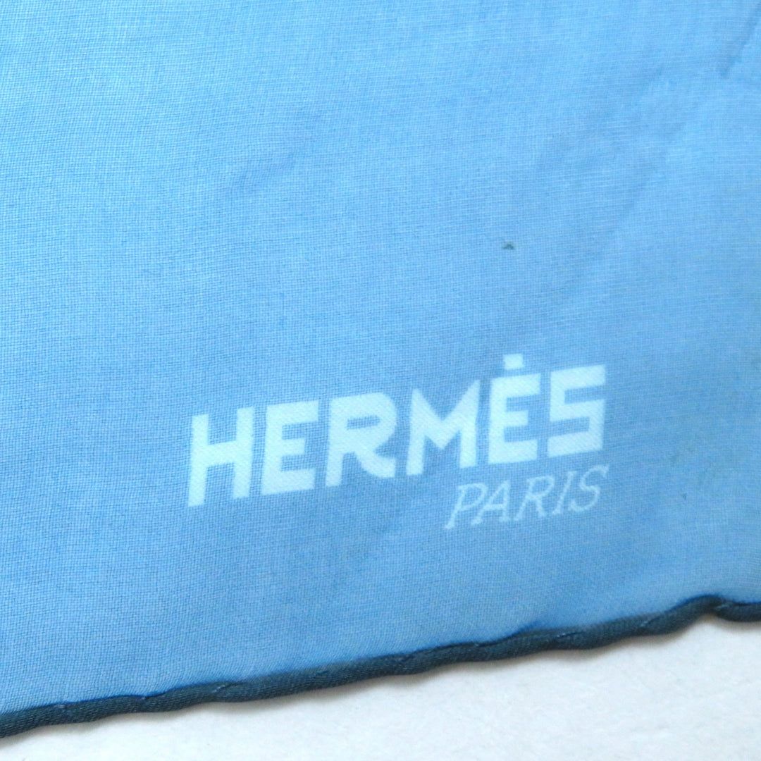 Excellent HERMES Stall Silk Muslin with Logo Large Chiffon multicolor silk Women