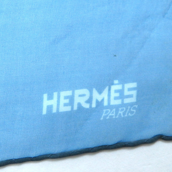 Excellent HERMES Stall Silk Muslin with Logo Large Chiffon multicolor silk Women