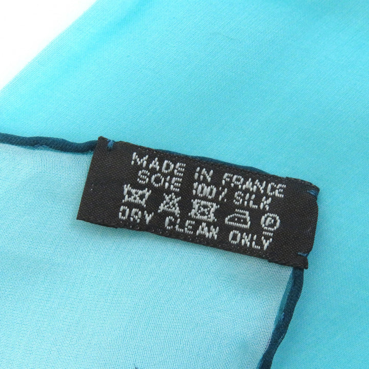 Excellent HERMES Stall Silk Muslin with Logo Large Chiffon multicolor silk Women