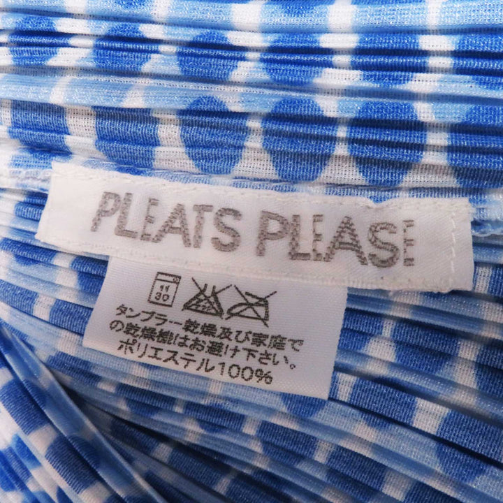 Excellent PLEATS PLEASE Short sleeve shirt Dot Pattern white polyester Women 3 PP12-JJ512