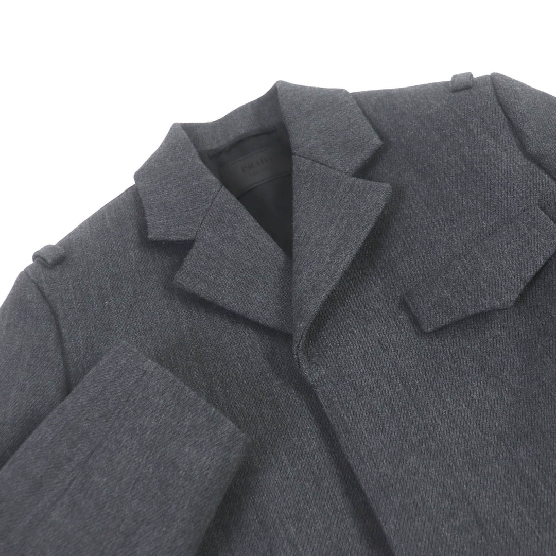 Excellent PRADA Blouson Triangle logo fly front double-breasted jacket mens 48