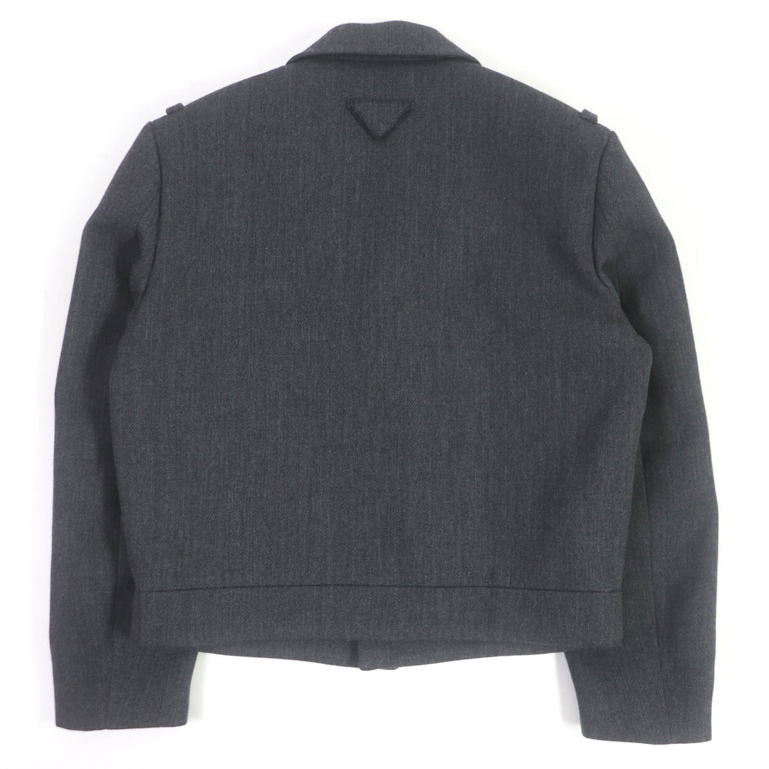 Excellent PRADA Blouson Triangle logo fly front double-breasted jacket mens 48