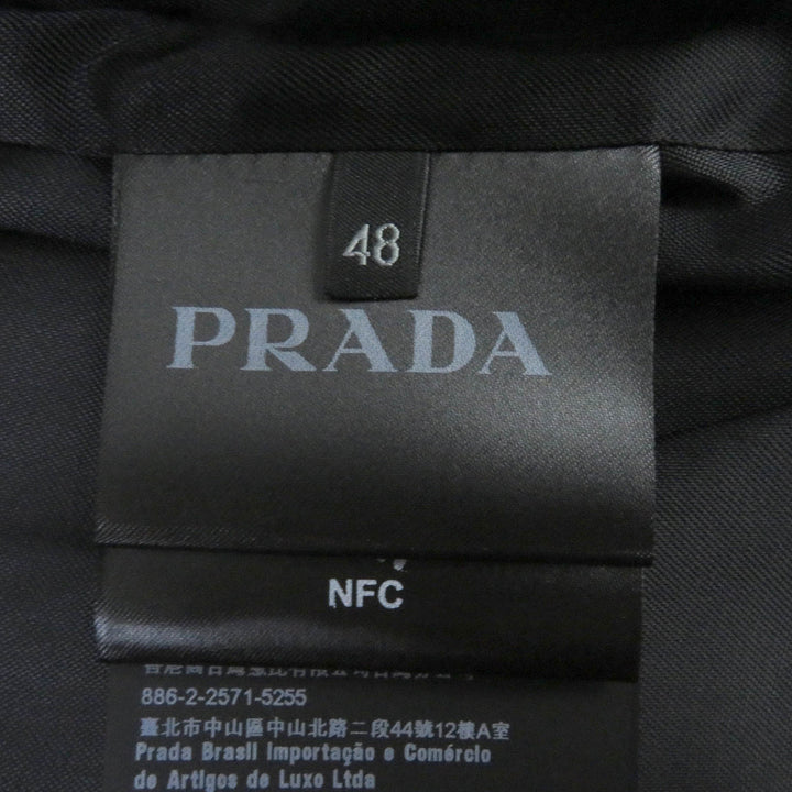Excellent PRADA Blouson Triangle logo fly front double-breasted jacket mens 48