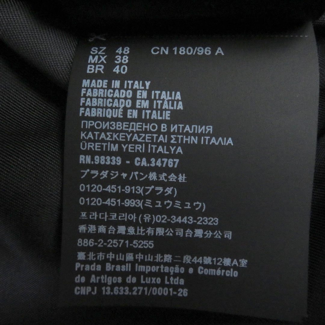 Excellent PRADA Blouson Triangle logo fly front double-breasted jacket mens 48
