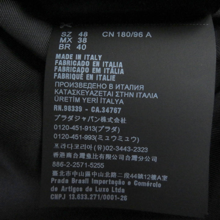 Excellent PRADA Blouson Triangle logo fly front double-breasted jacket mens 48