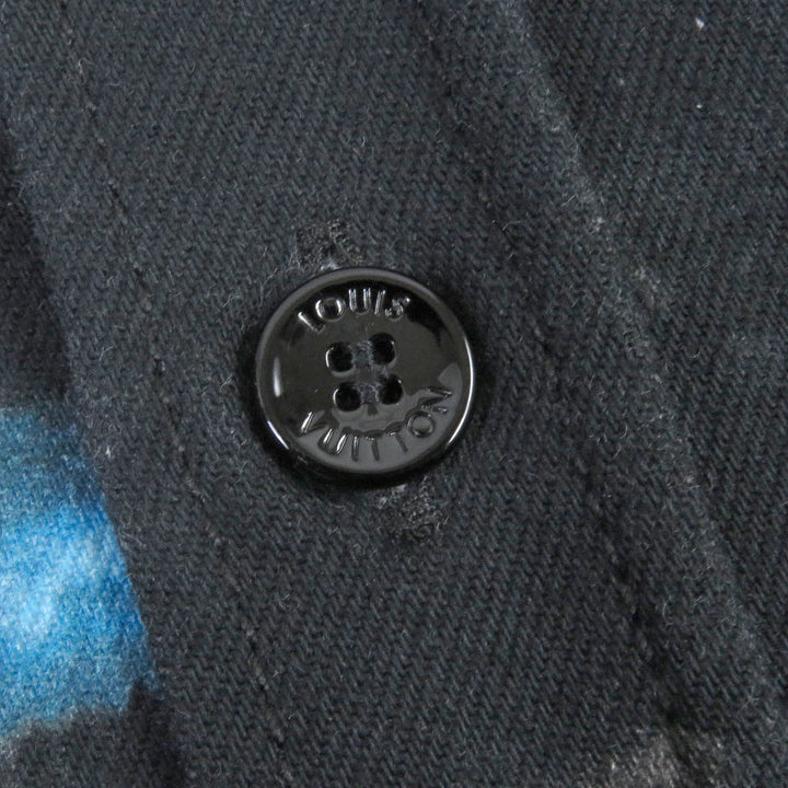 Excellent LOUIS VUITTON Denim Jacket Printed monogram tie-dye denim shirt mens M 1A9A3S