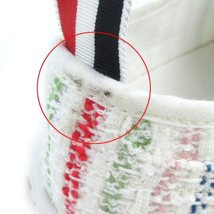 Great THOM BROWNE Low cut sneakers tweed lace up White multicolor mens 8