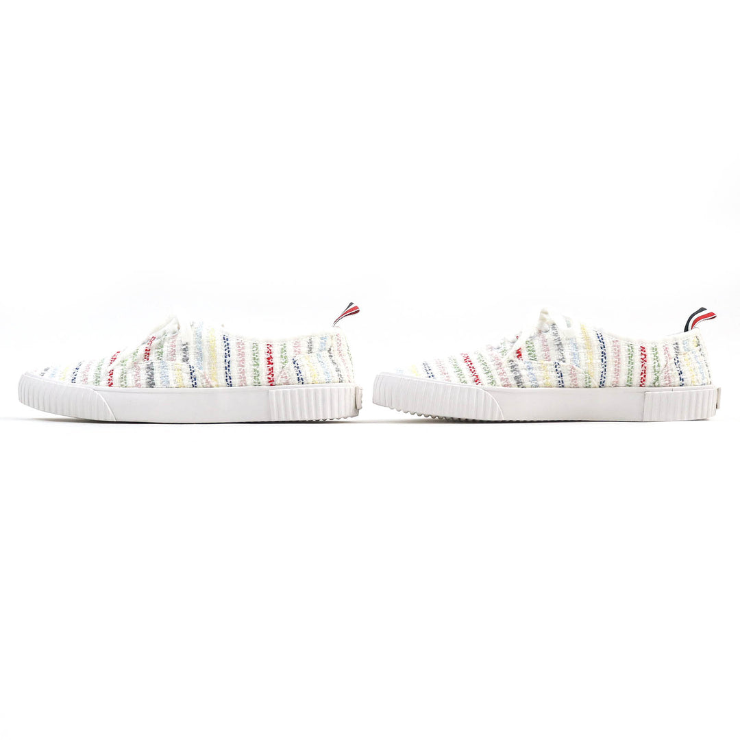Great THOM BROWNE Low cut sneakers tweed lace up White multicolor mens 8
