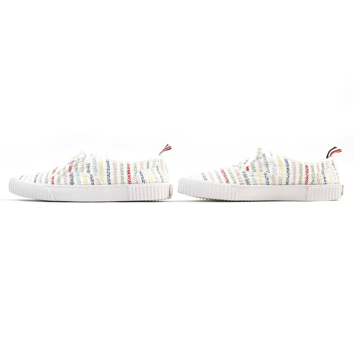 Great THOM BROWNE Low cut sneakers tweed lace up White multicolor mens 8