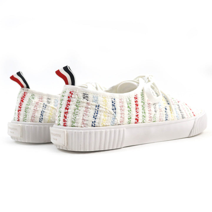 Great THOM BROWNE Low cut sneakers tweed lace up White multicolor mens 8