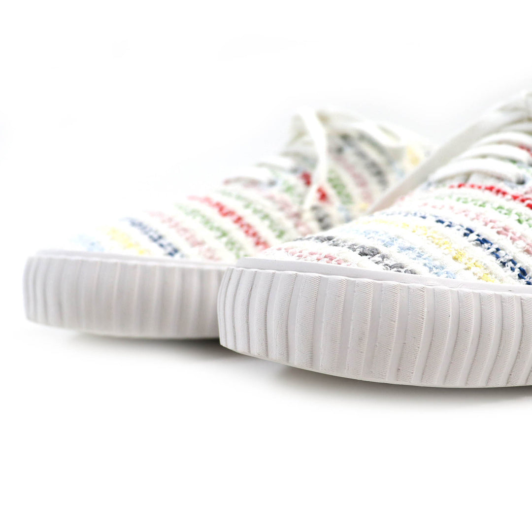Great THOM BROWNE Low cut sneakers tweed lace up White multicolor mens 8