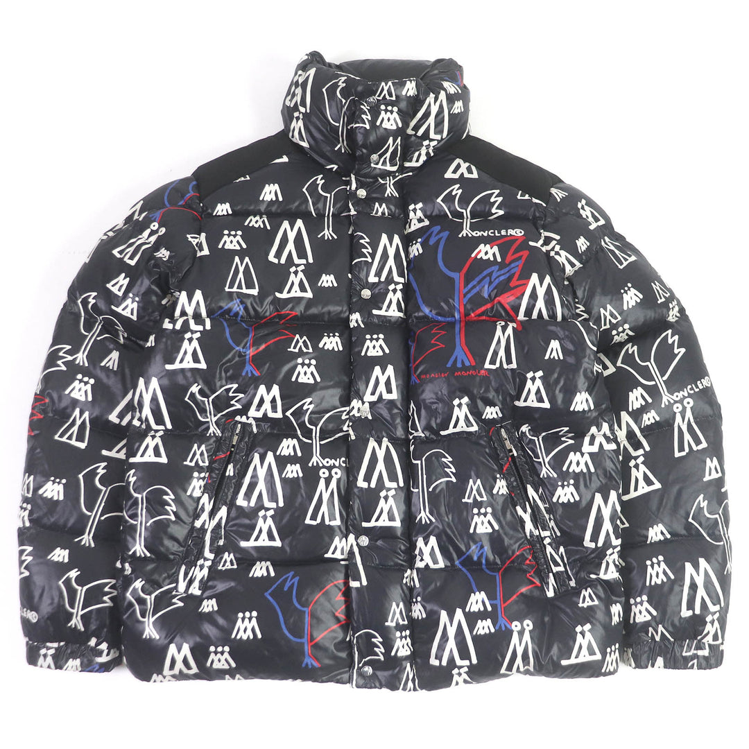 Great MONCLER GENIUS 2 Down jacket MARENNES Logo print all over Dark navy 3