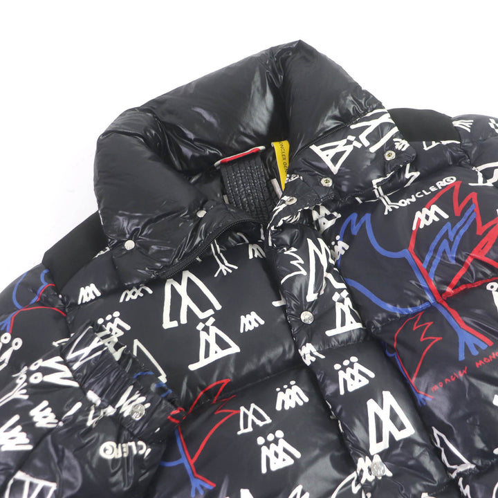 Great MONCLER GENIUS 2 Down jacket MARENNES Logo print all over Dark navy 3