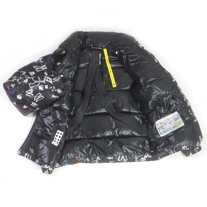 Great MONCLER GENIUS 2 Down jacket MARENNES Logo print all over Dark navy 3