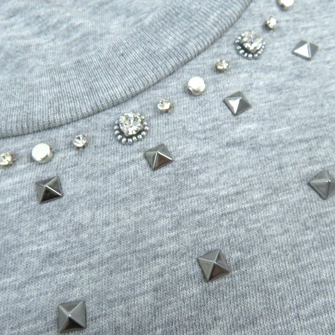 Discounted Excellent VALENTINO Short sleeve T-shirt Rock stud and jewelled gray mens L