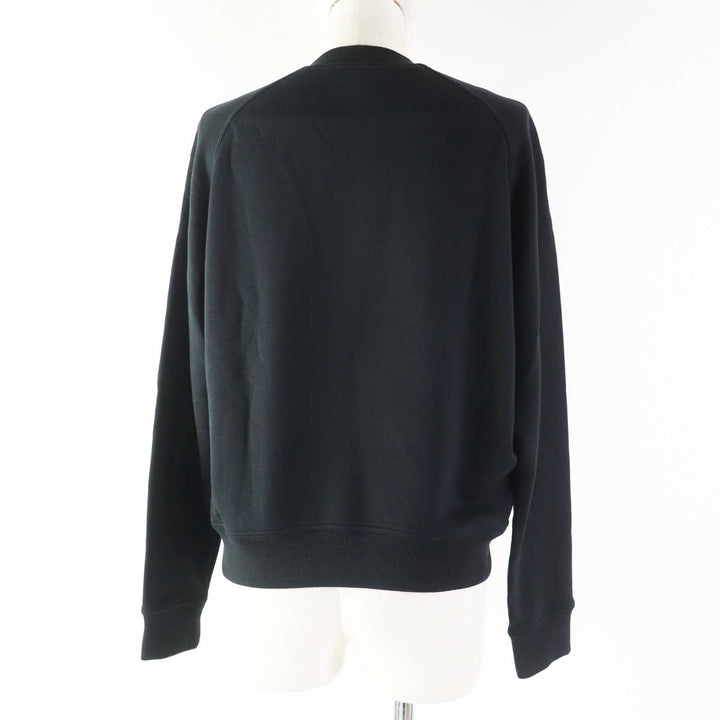 Excellent HERMES sweat Embroidered long sleeve sweatshirt black cotton Women 36 2E4609DQ