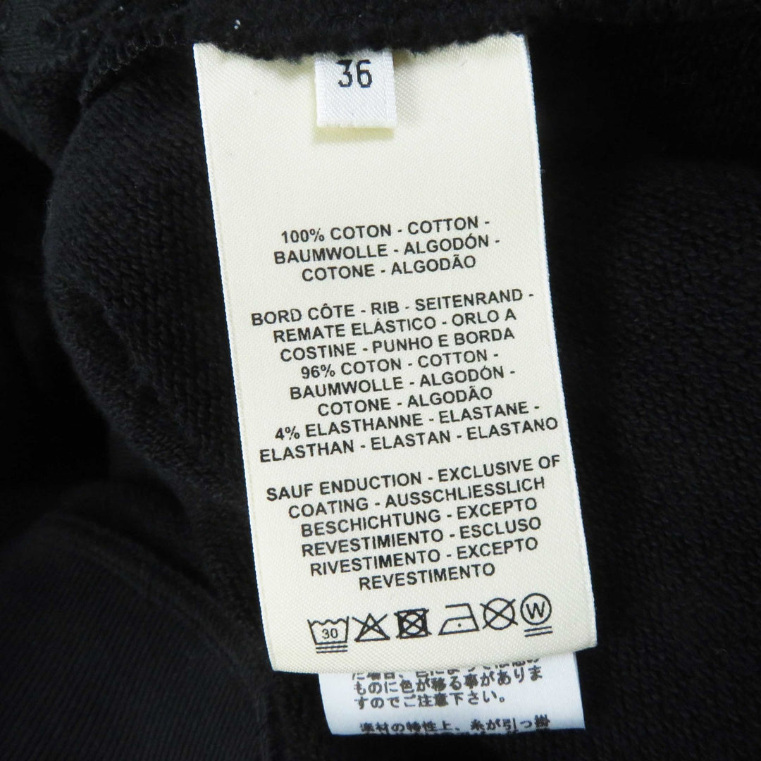 Excellent HERMES sweat Embroidered long sleeve sweatshirt black cotton Women 36 2E4609DQ