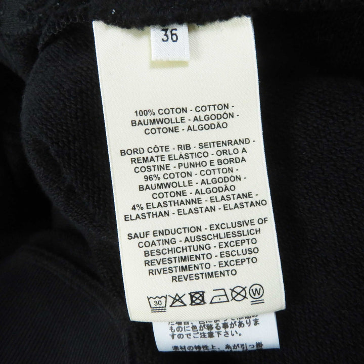 Excellent HERMES sweat Embroidered long sleeve sweatshirt black cotton Women 36 2E4609DQ
