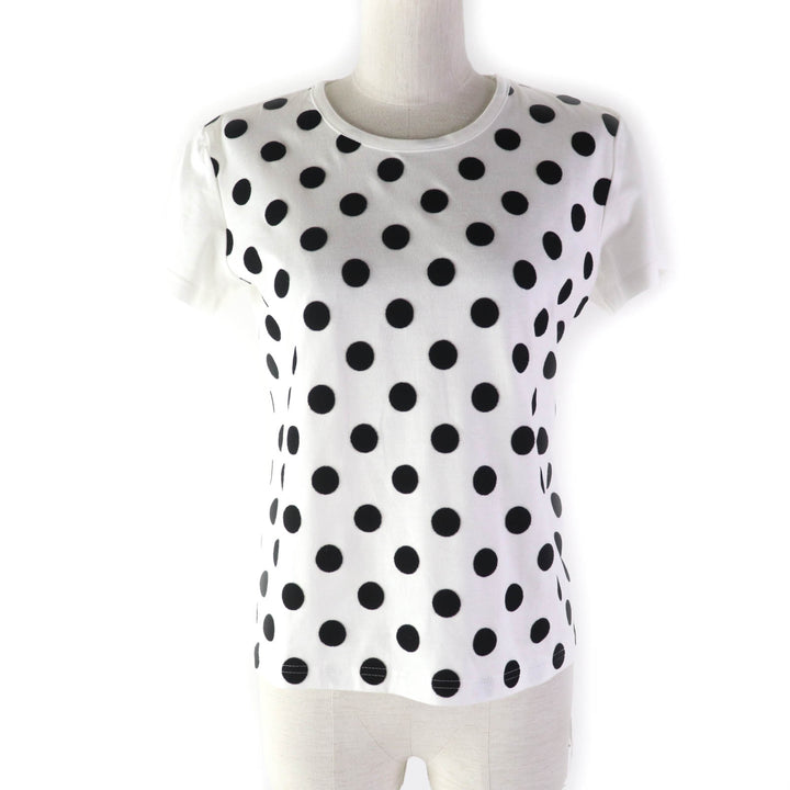 Discounted 
 Pristine PLEATS PLEASE Short sleeve T-shirt Dot Pattern Crew Neck white cotton Women 3