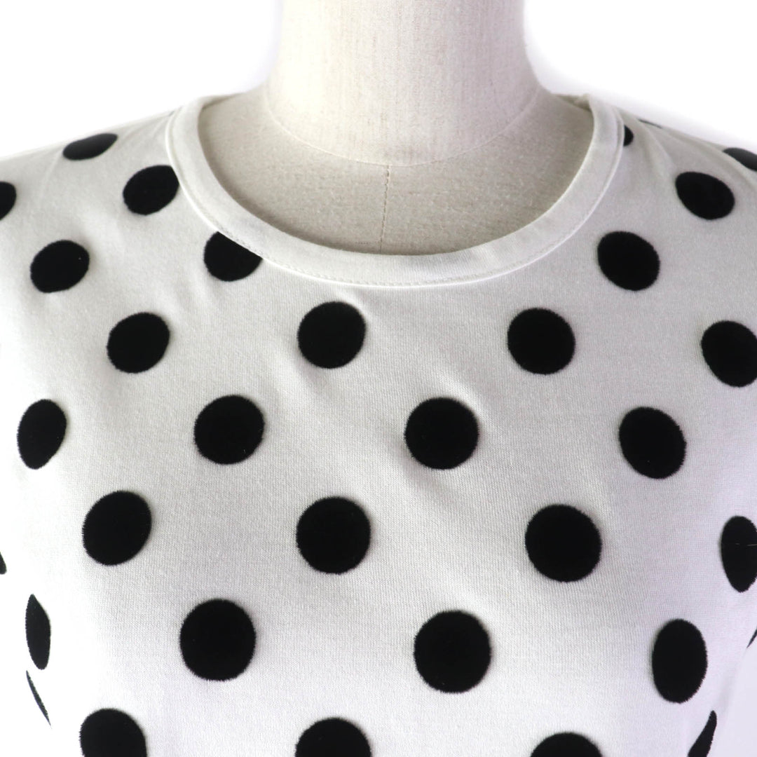 Discounted 
 Pristine PLEATS PLEASE Short sleeve T-shirt Dot Pattern Crew Neck white cotton Women 3