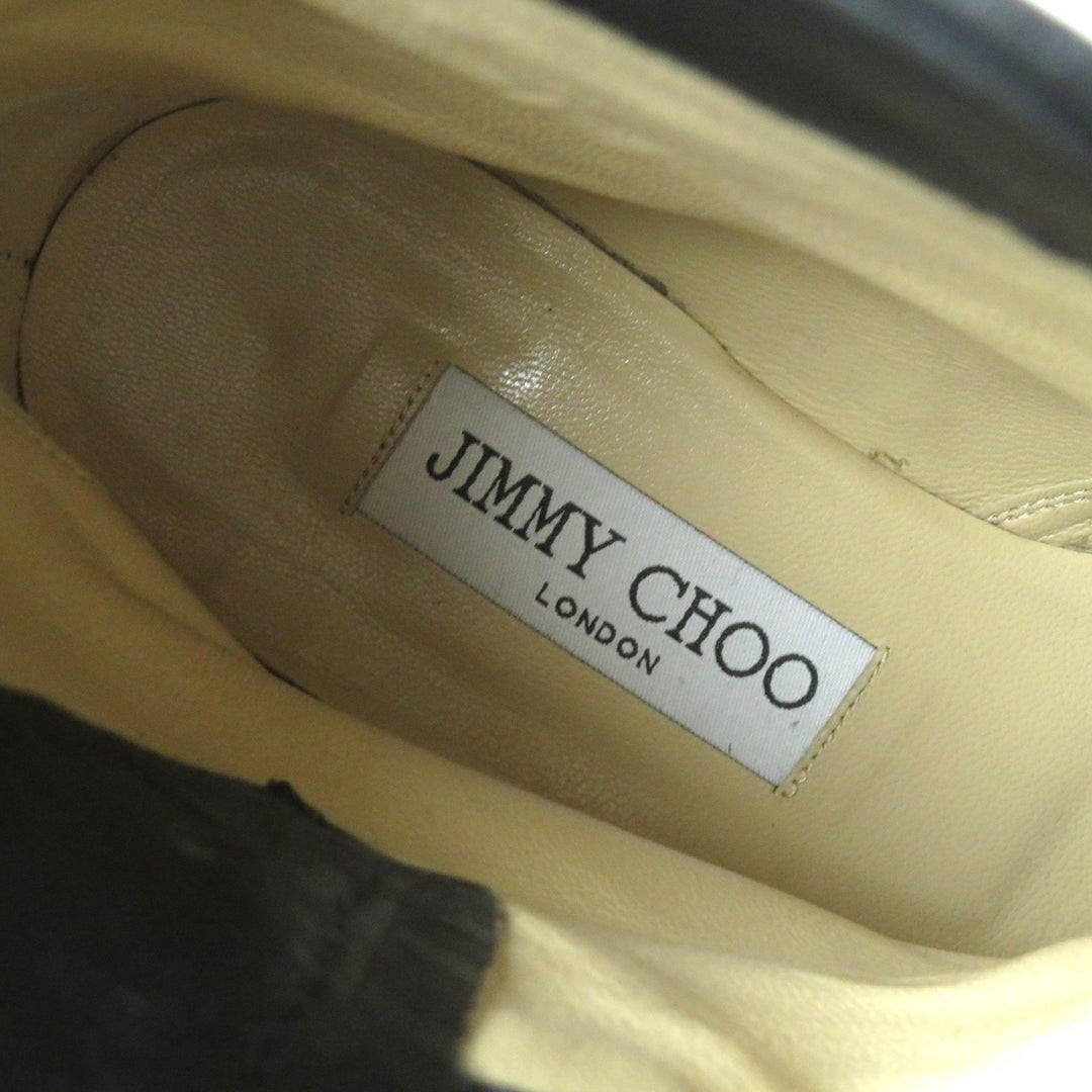 Great JIMMY CHOO short boots BIKER Biker Boots Engineer Boots black leather Women 35