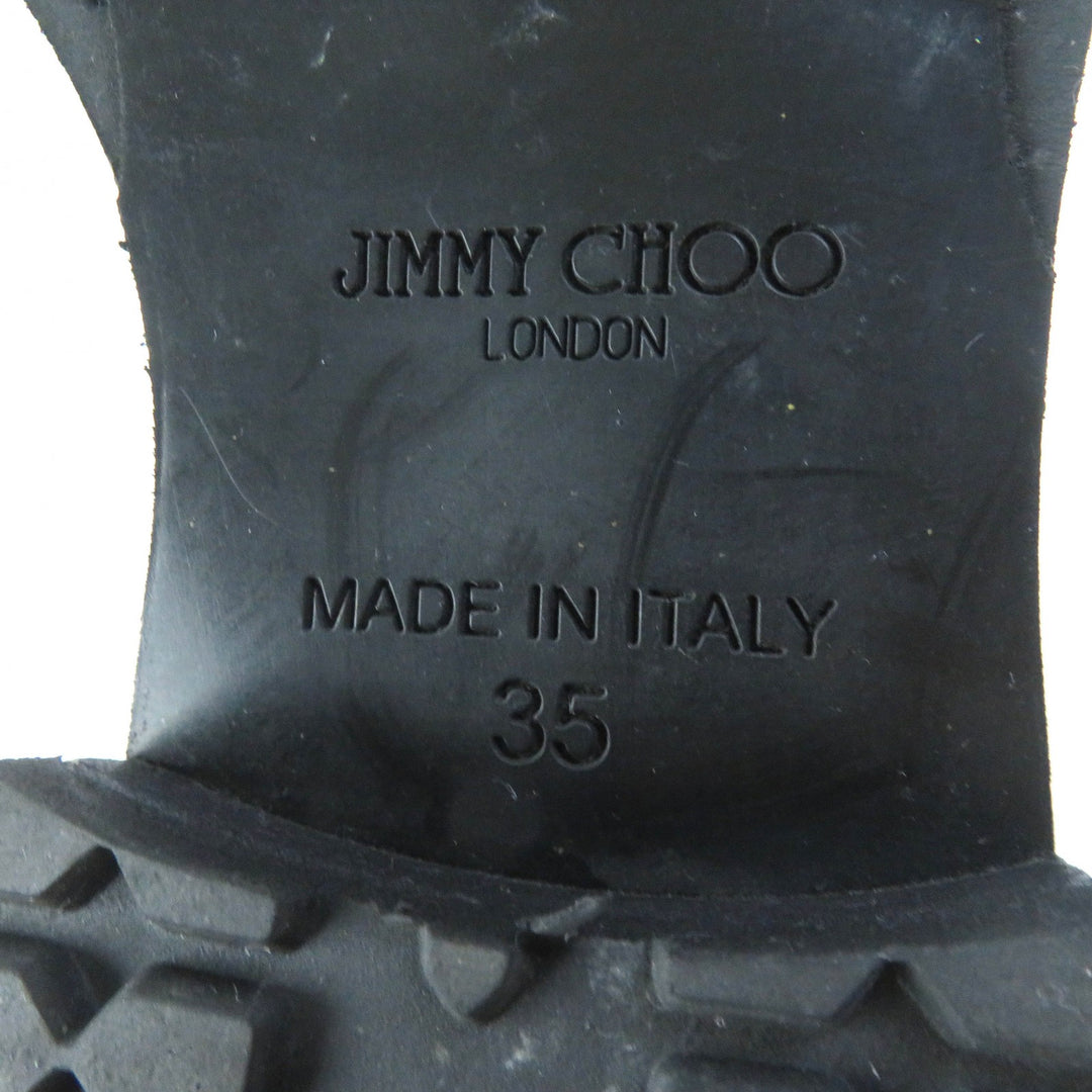 Great JIMMY CHOO short boots BIKER Biker Boots Engineer Boots black leather Women 35