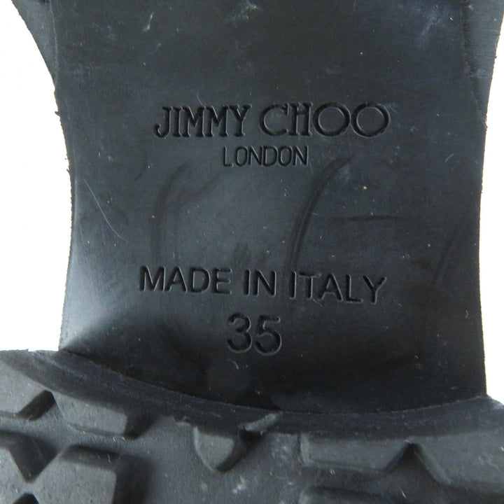 Great JIMMY CHOO short boots BIKER Biker Boots Engineer Boots black leather Women 35