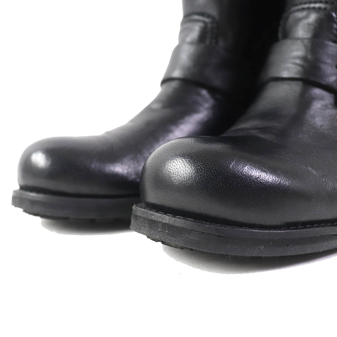 Great JIMMY CHOO short boots BIKER Biker Boots Engineer Boots black leather Women 35