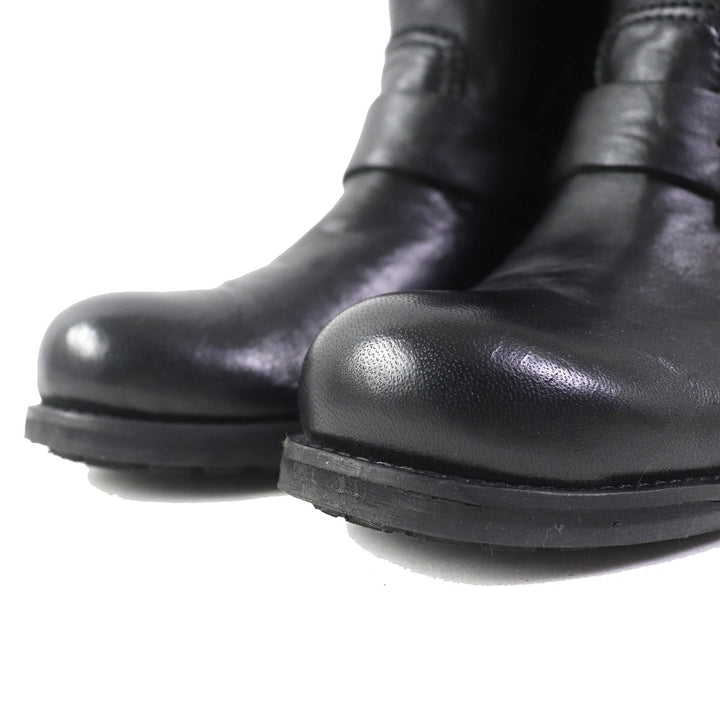 Great JIMMY CHOO short boots BIKER Biker Boots Engineer Boots black leather Women 35