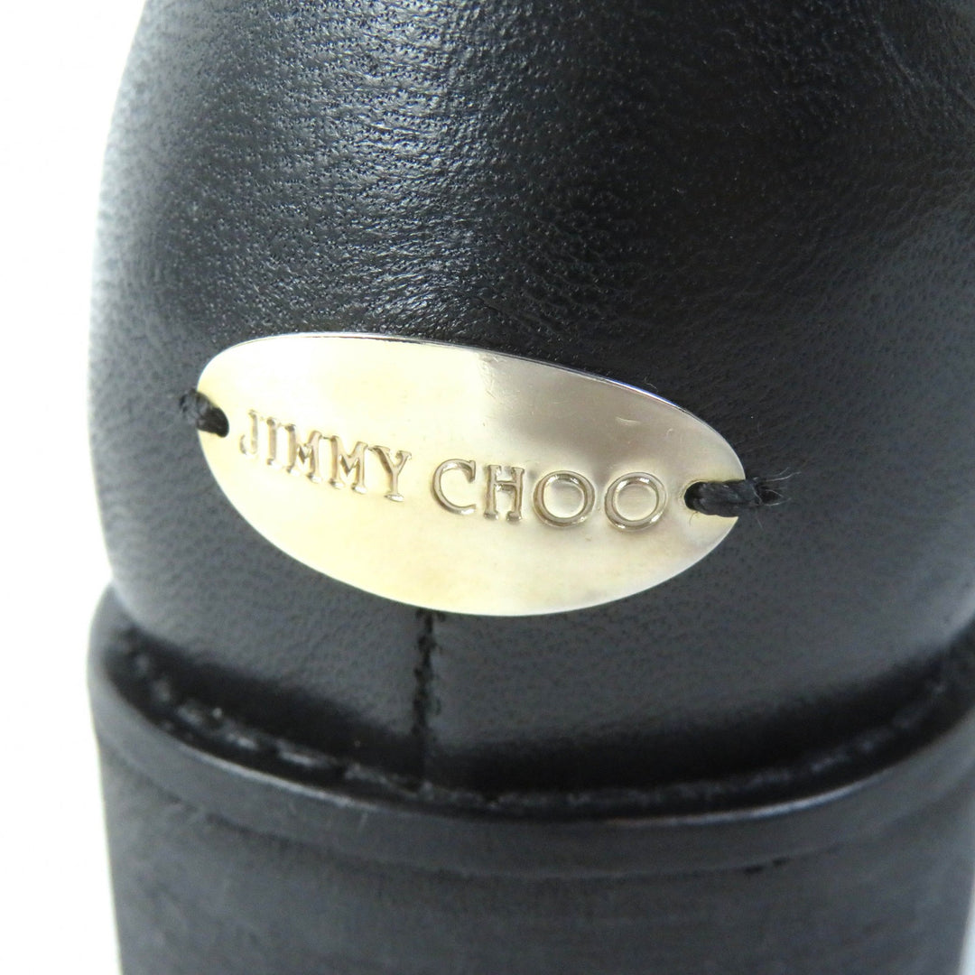 Great JIMMY CHOO short boots BIKER Biker Boots Engineer Boots black leather Women 35
