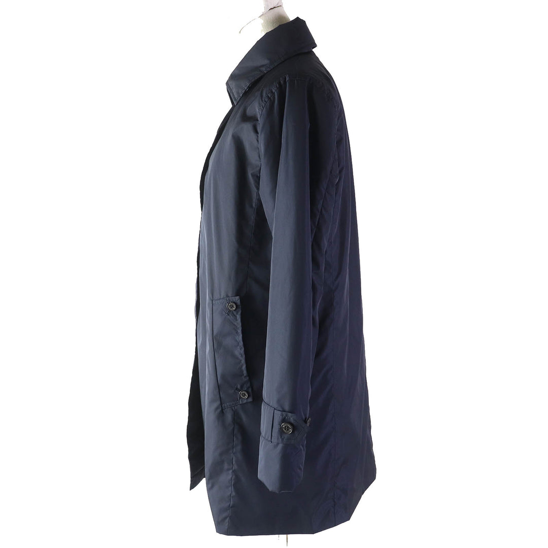 Pristine Aquascutum coat Zebra print padded liner, concealed placket, single Navy Nylon Women S