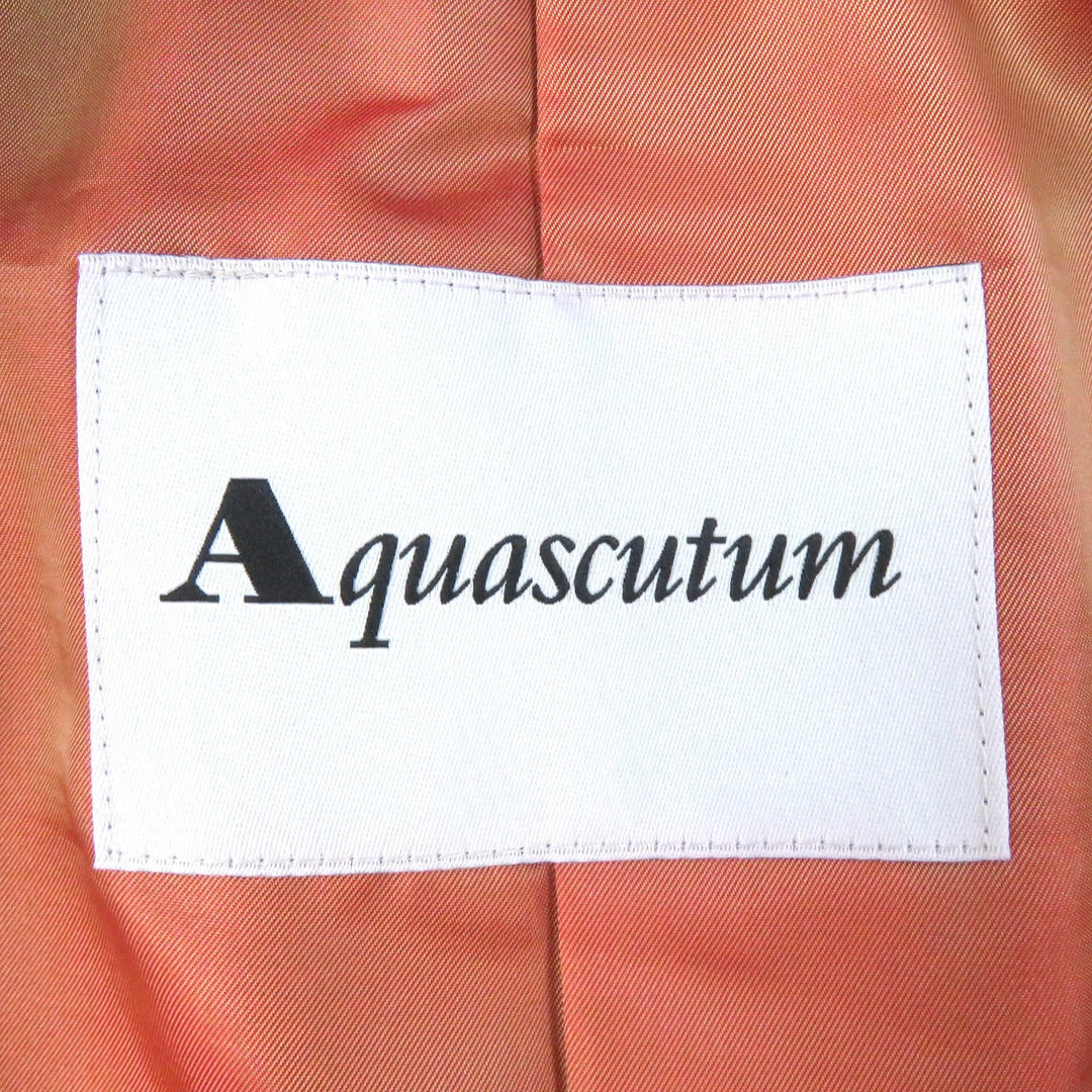 Pristine Aquascutum coat Zebra print padded liner, concealed placket, single Navy Nylon Women S