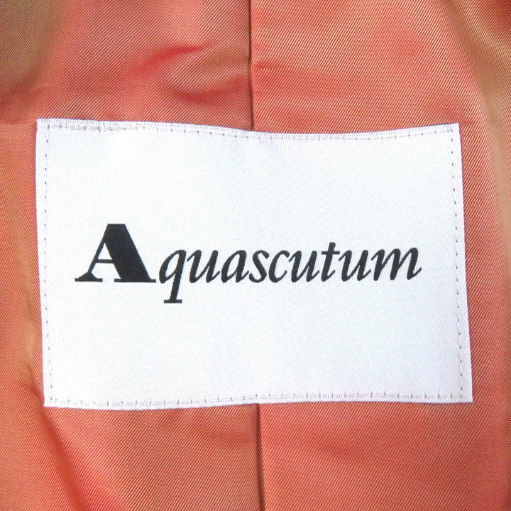 Pristine Aquascutum coat Zebra print padded liner, concealed placket, single Navy Nylon Women S