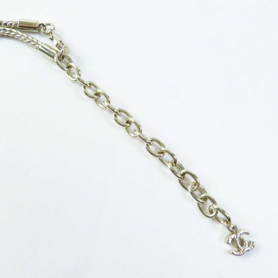 Excellent CHANEL Necklace MADEMOISELLE Rhinestone COCO Mark gold Women Y22X