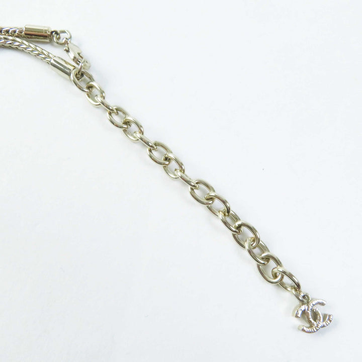 Excellent CHANEL Necklace MADEMOISELLE Rhinestone COCO Mark gold Women Y22X