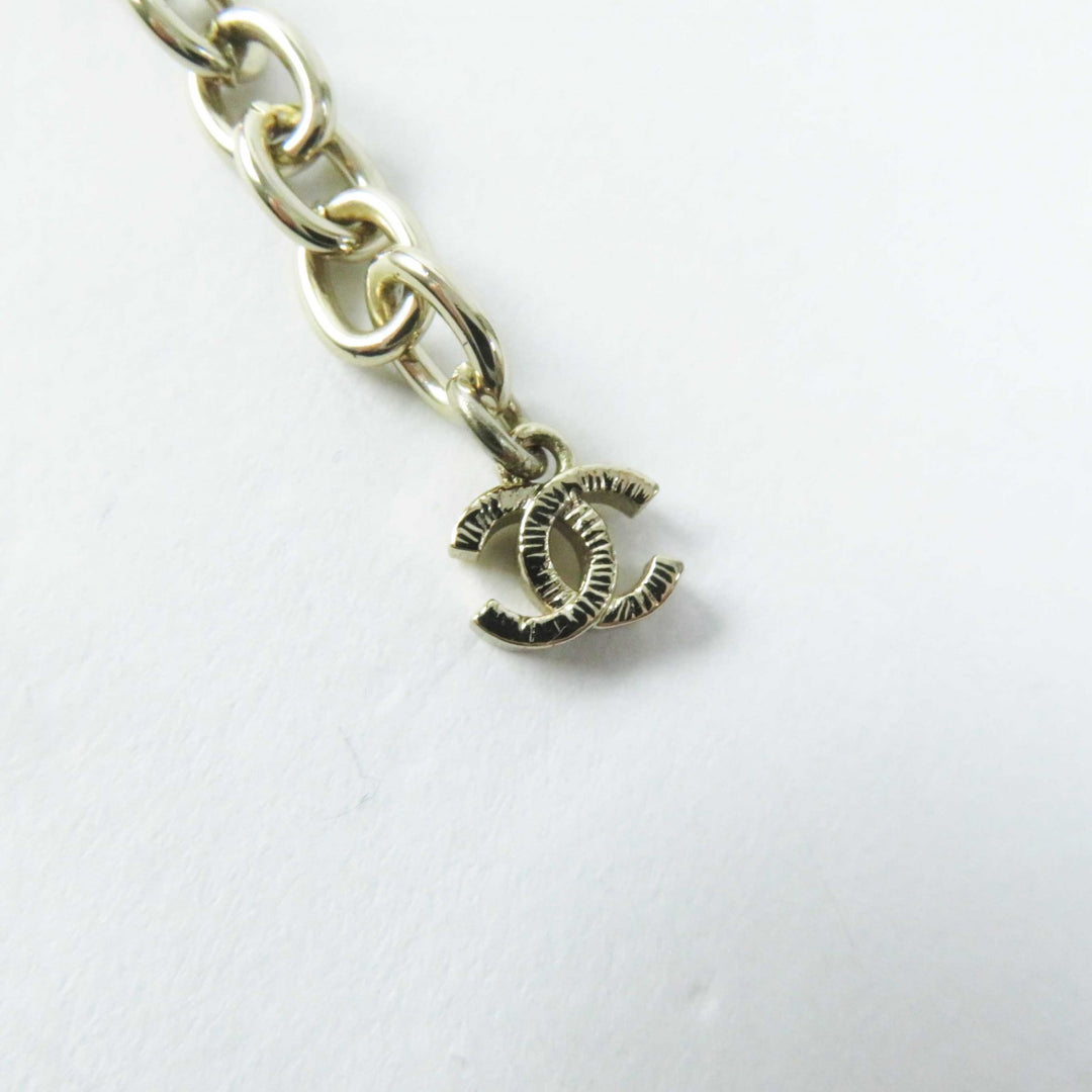 Excellent CHANEL Necklace MADEMOISELLE Rhinestone COCO Mark gold Women Y22X