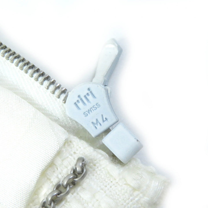 CHANEL collarless jacket COCO Mark motif Off-white black Women 34 03P P23760