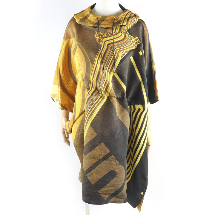 Excellent Dunhill poncho Kenta Cobayashi Long Tail Catalog Print Hoodie Black series silk mens M DU20RH033T0207