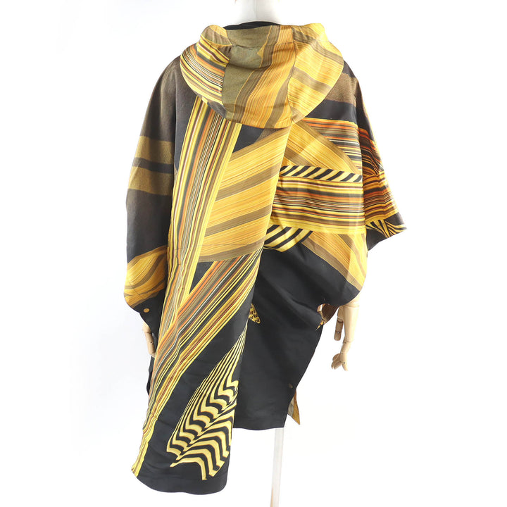 Excellent Dunhill poncho Kenta Cobayashi Long Tail Catalog Print Hoodie Black series silk mens M DU20RH033T0207