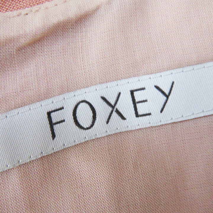 Pristine FOXEY one piece Dress Eze Sleeveless tiered pink linen Women 38 42828