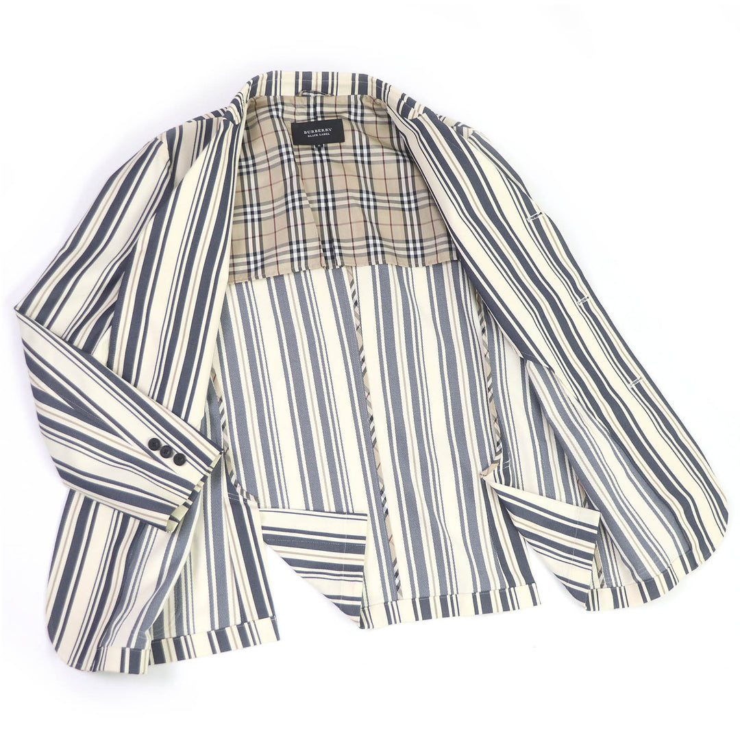Great BURBERRY BLACK LABEL tailored jacket Stripes, Nova check lining mens M