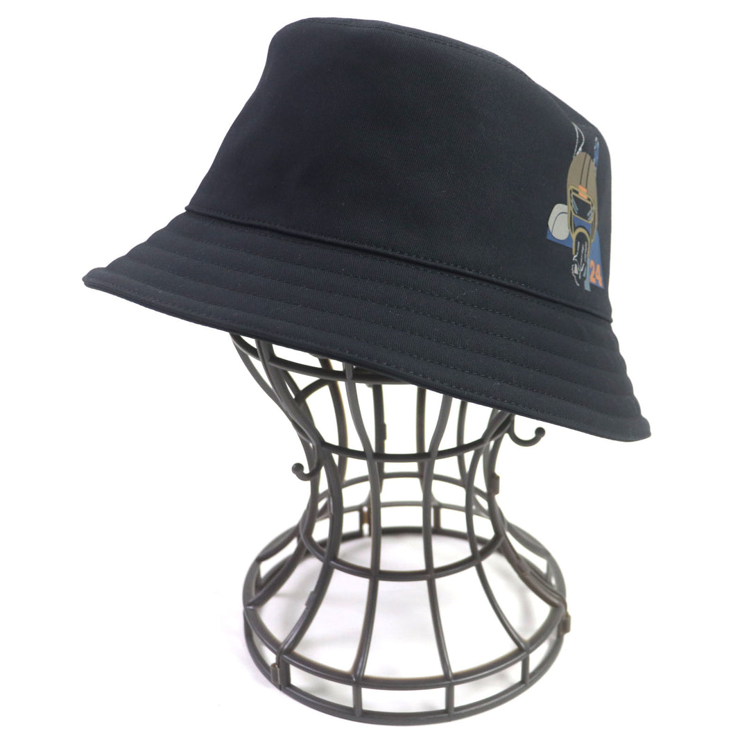 Great HERMES hat Fred Quarterbash Current product Hat black cotton mens 58