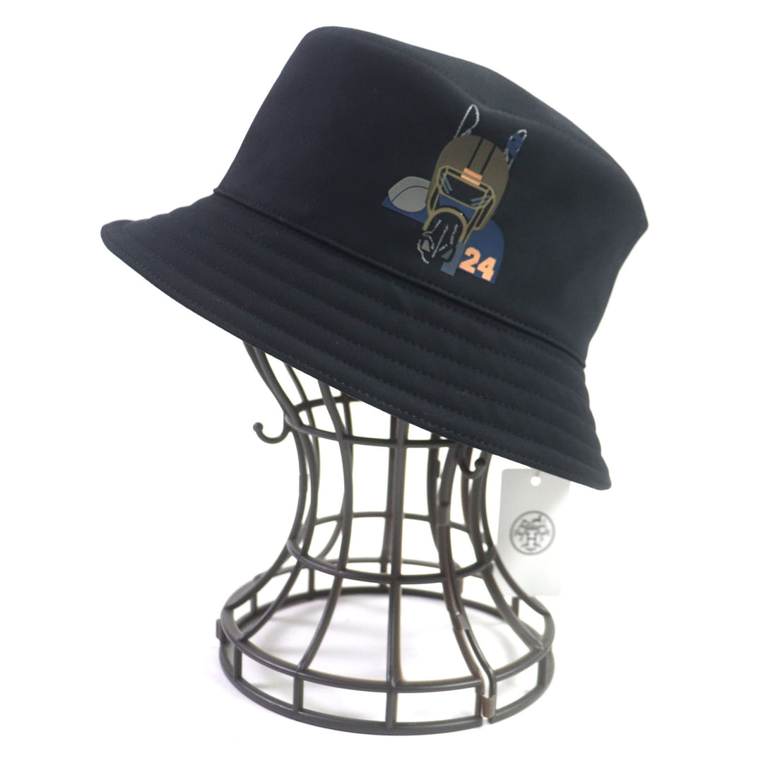 Great HERMES hat Fred Quarterbash Current product Hat black cotton mens 58