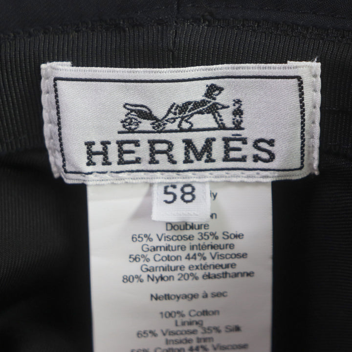 Great HERMES hat Fred Quarterbash Current product Hat black cotton mens 58