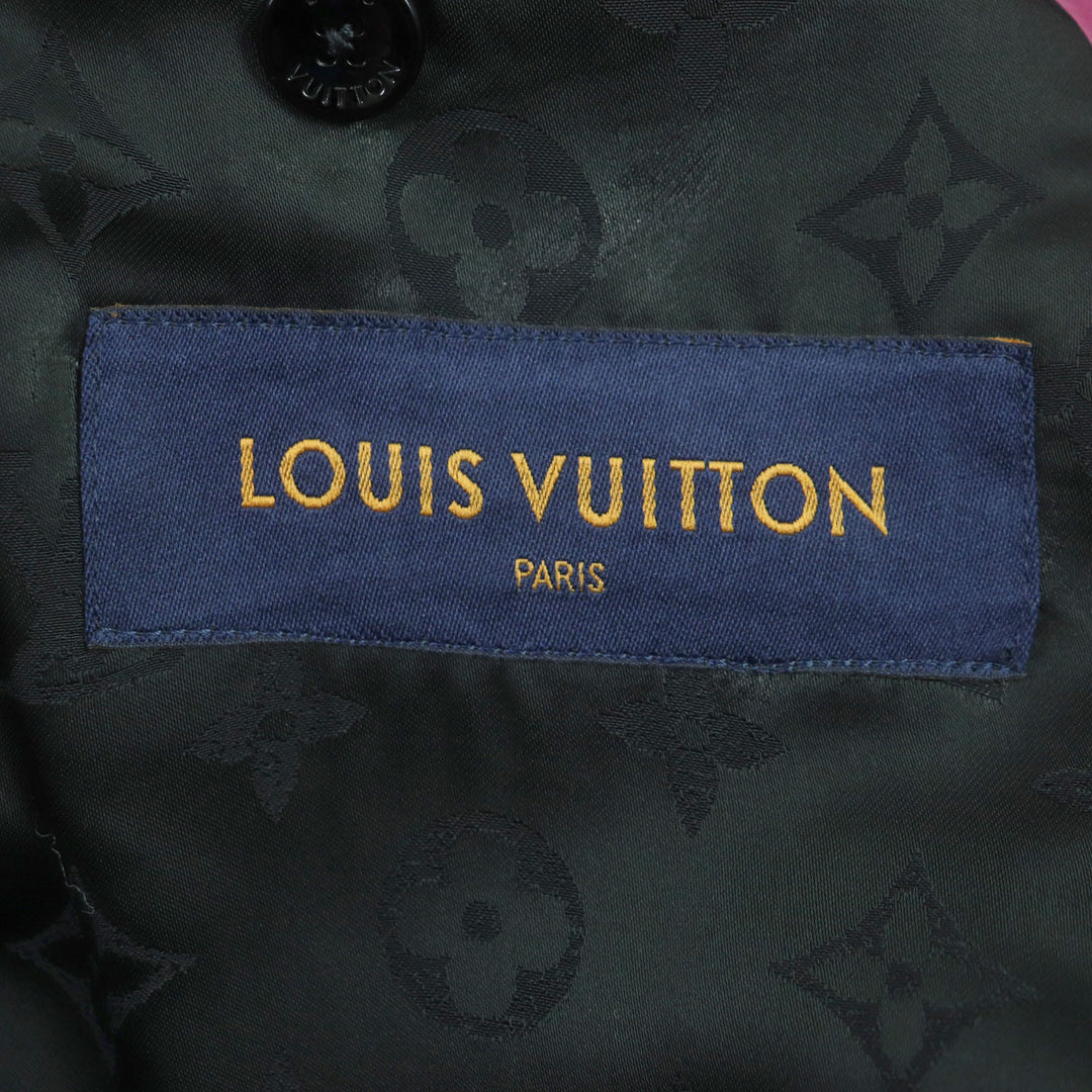 Excellent LOUIS VUITTON Chester coat Madras check monogram logo Pink multi 48
