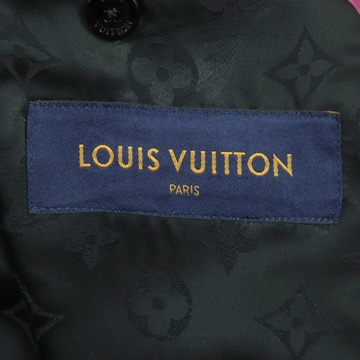 Excellent LOUIS VUITTON Chester coat Madras check monogram logo Pink multi 48