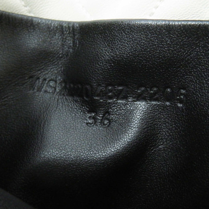 Pristine HERMES Knee-high boots FUJI Exlibris leather Light beige Black Women 36