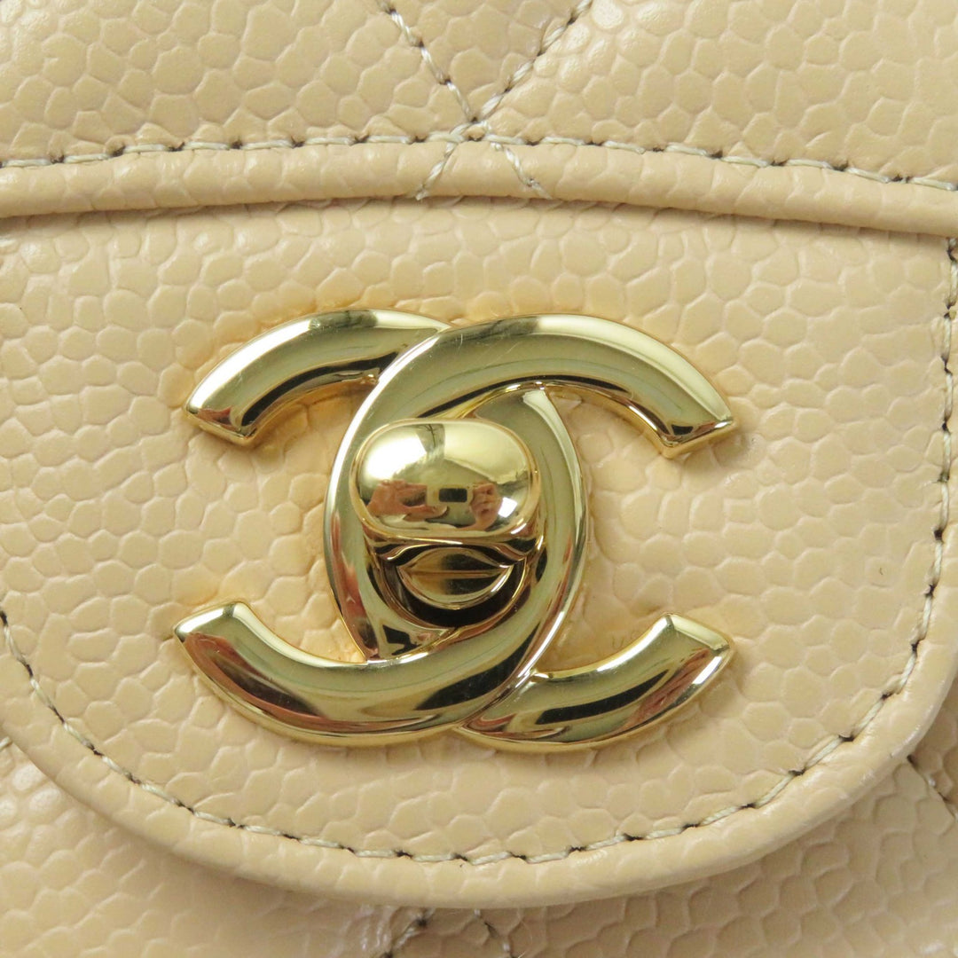 Pristine CHANEL Matelasse 25 Shoulder Bag Caviar Beige A01112