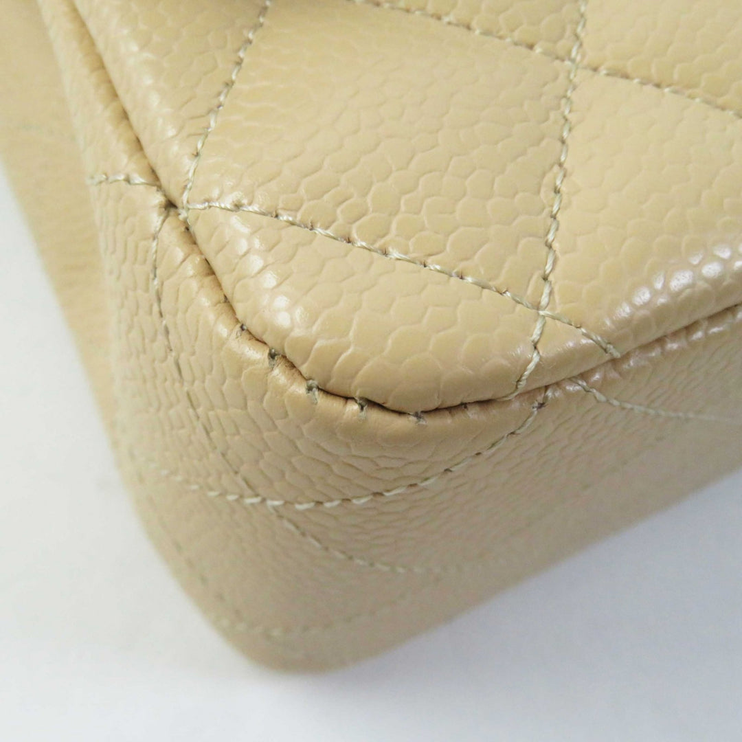 Pristine CHANEL Matelasse 25 Shoulder Bag Caviar Beige A01112
